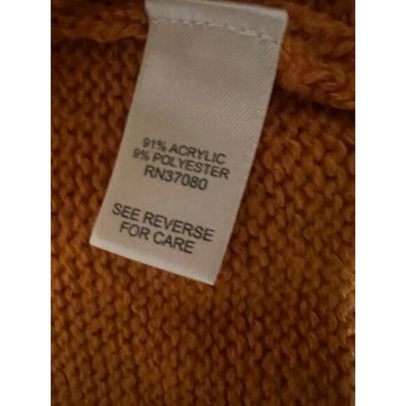 Cato Color Block Open Front Cardigan Sweater Brown Orange Tan Women’s Size S - Picture 3 of 4